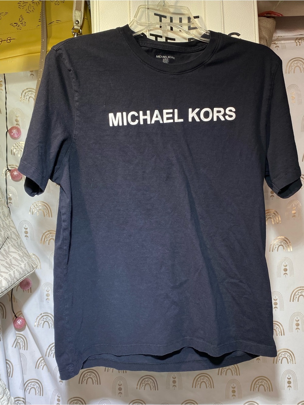 Michael Kors Navy Short Sleeve Logo Tee
